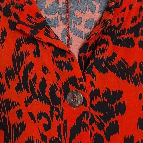 NWT CHICOS Tule 3/4 Sleeve Dress in Ancient Swirl Tomato/Black - Picture 7 of 13